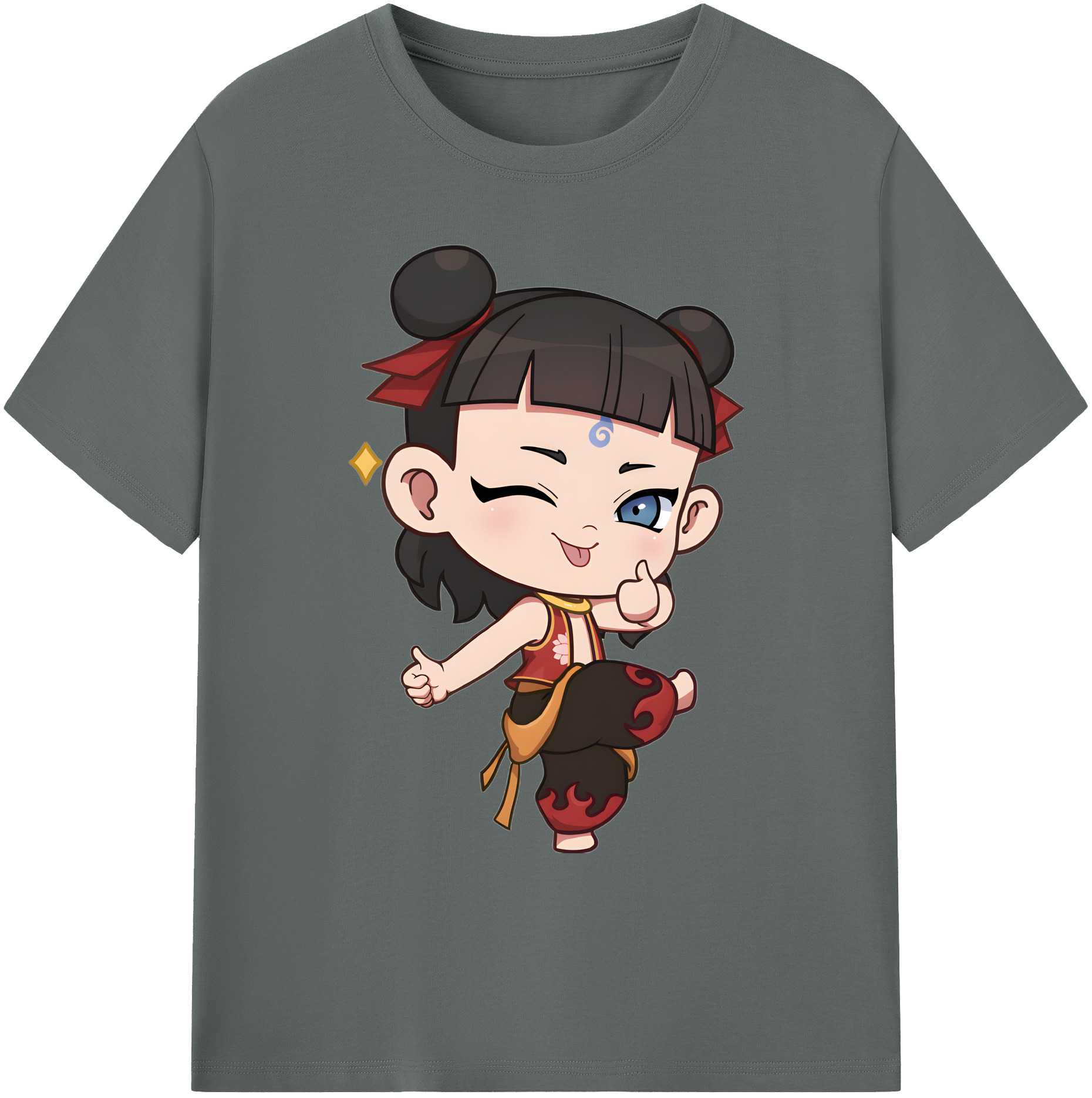 （画像用） Ne Zha 2 ナタ 魔童の大暴れ 綿100％ メンズ半袖Tシャツ｜肌触りやわらか＆通気性